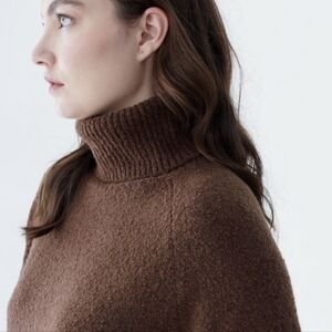 Frank And Oak Medium Seawool Turtleneck Sweater Cappuccino Brown